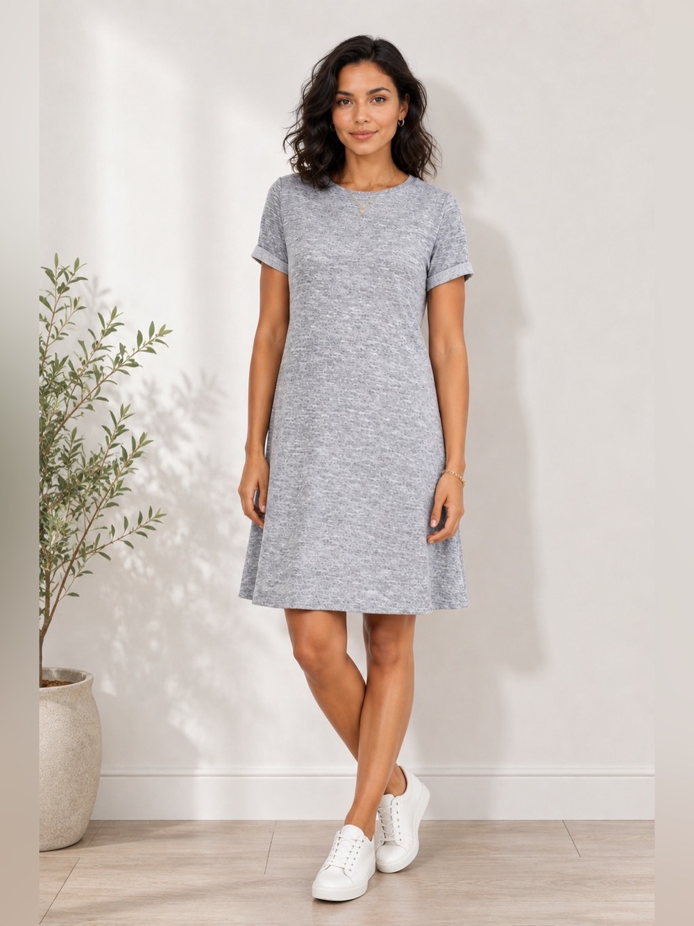 LOFT Lou & Grey Heather Gray Swing Dress – Size Medium